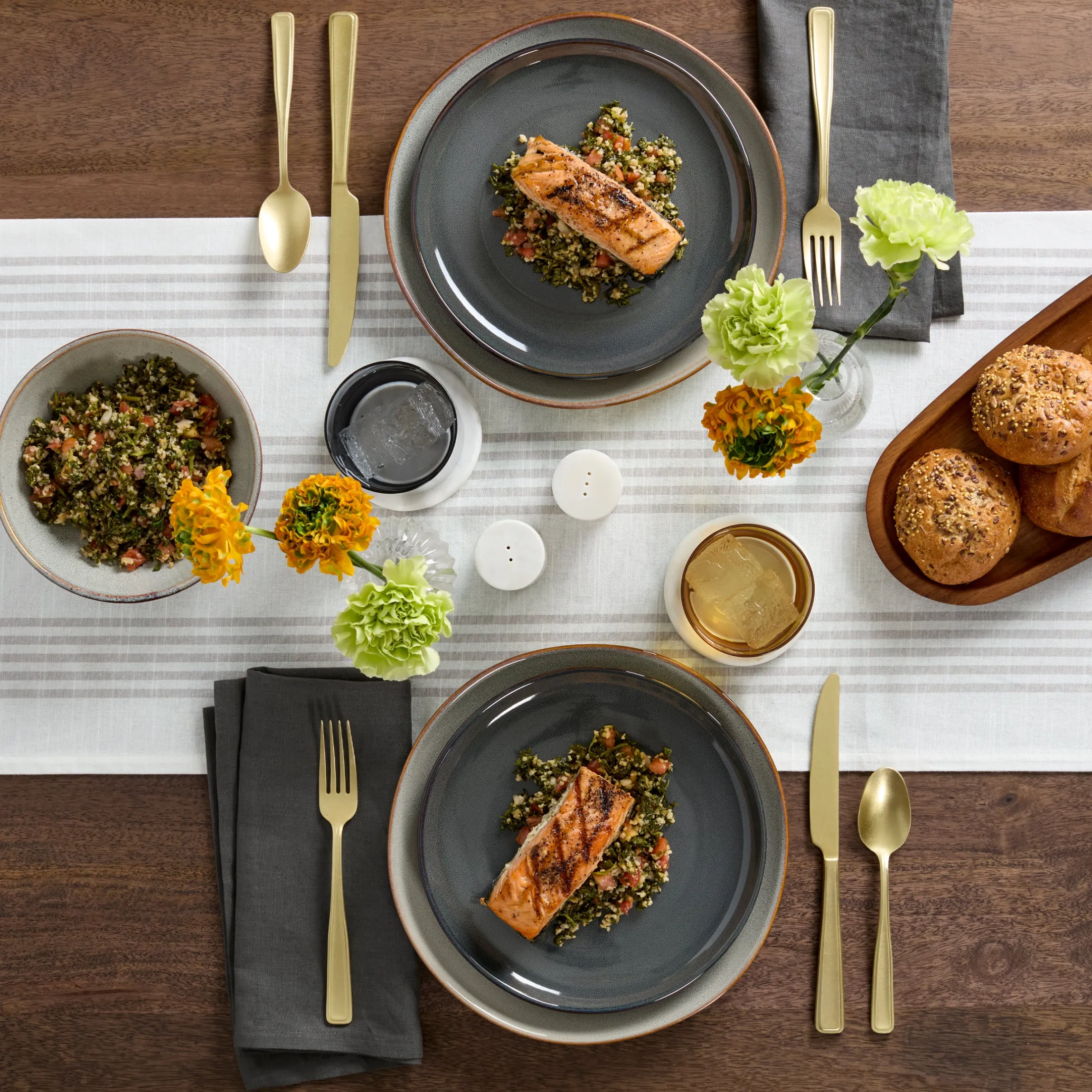Organic Shades Gray 18-Piece Dinnerware Set