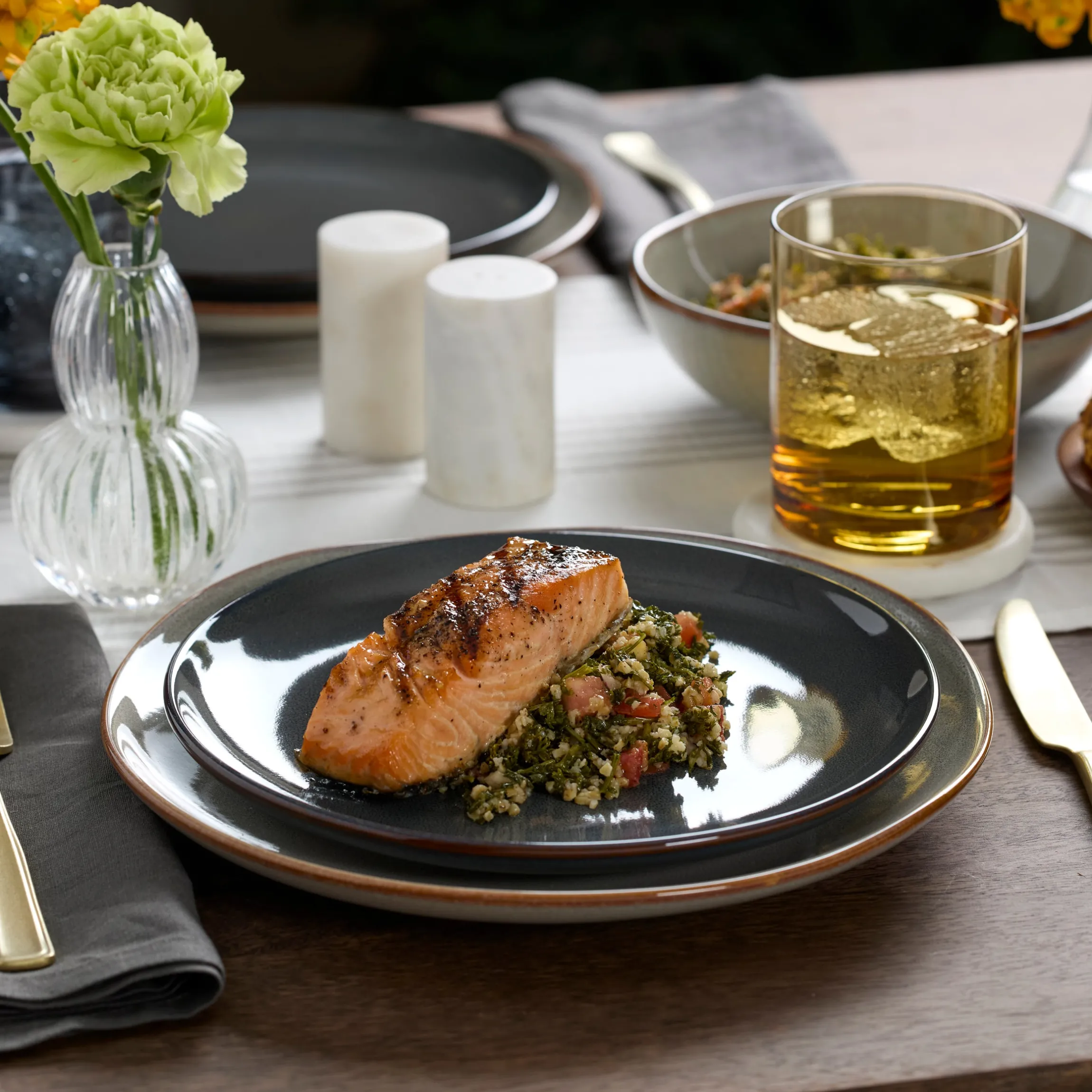 Organic Shades Gray 18-Piece Dinnerware Set