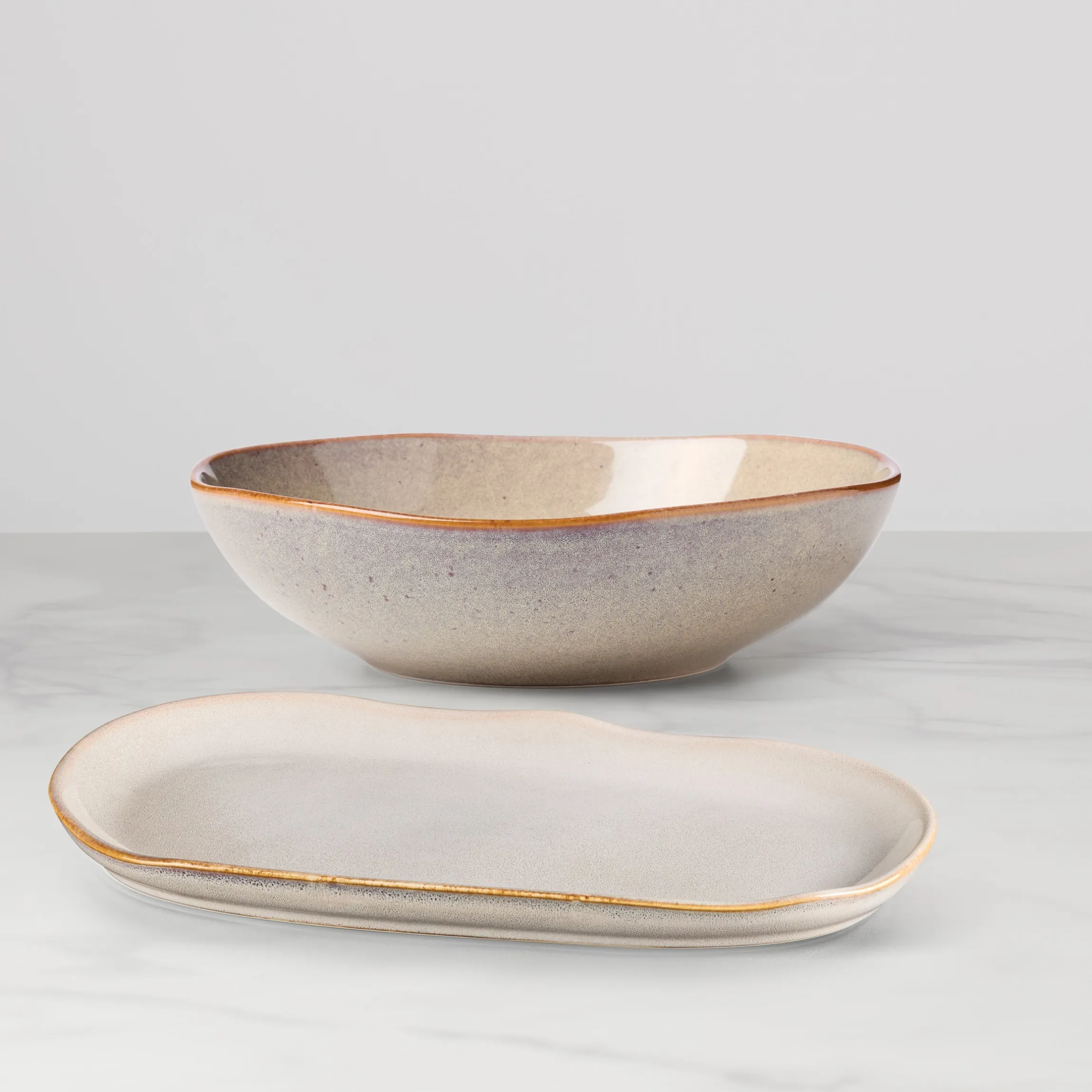 Organic Shades Oatmeal 2-Piece Serving Set
