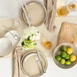 Organic Shades Oatmeal 12-Piece Dinnerware Set