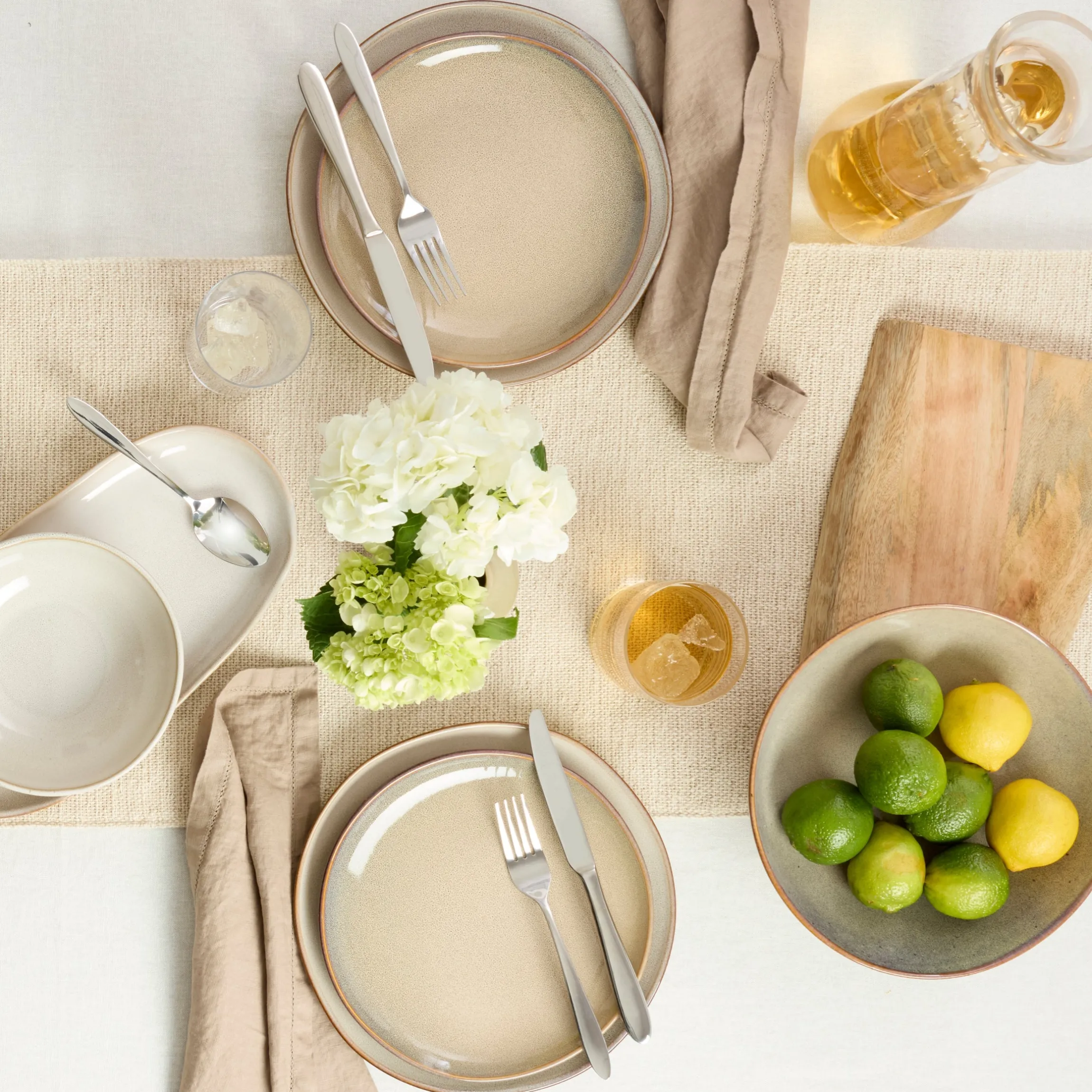 Organic Shades Oatmeal 12-Piece Dinnerware Set