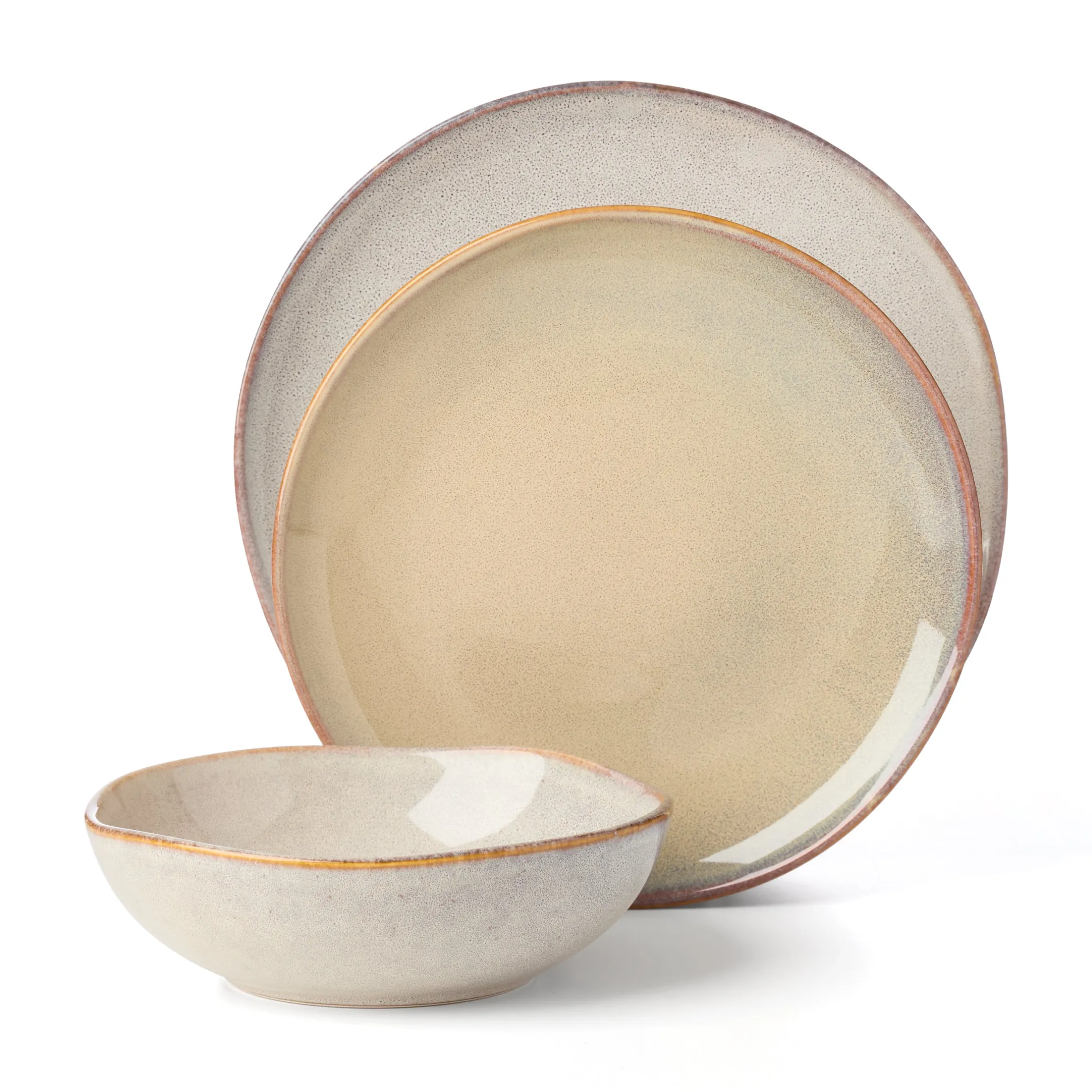 Organic Shades Oatmeal 12-Piece Dinnerware Set