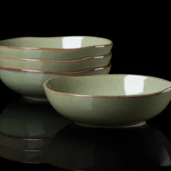 Organic Shades Sage Green Pasta Bowls, Set of 4