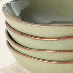 Organic Shades Sage Green Pasta Bowls, Set of 4