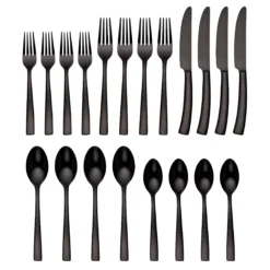 Paris Hammered Gunmetal Titanium 20-Piece Flatware Set