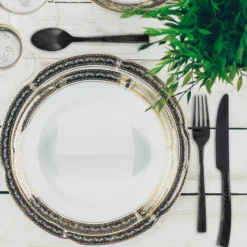 Paris Hammered Gunmetal Titanium 20-Piece Flatware Set