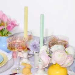 Pastel Striped Table Candles, Set of 8
