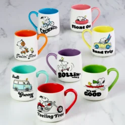 Peanuts Mugs Road Trip-Float On, Set of 2
