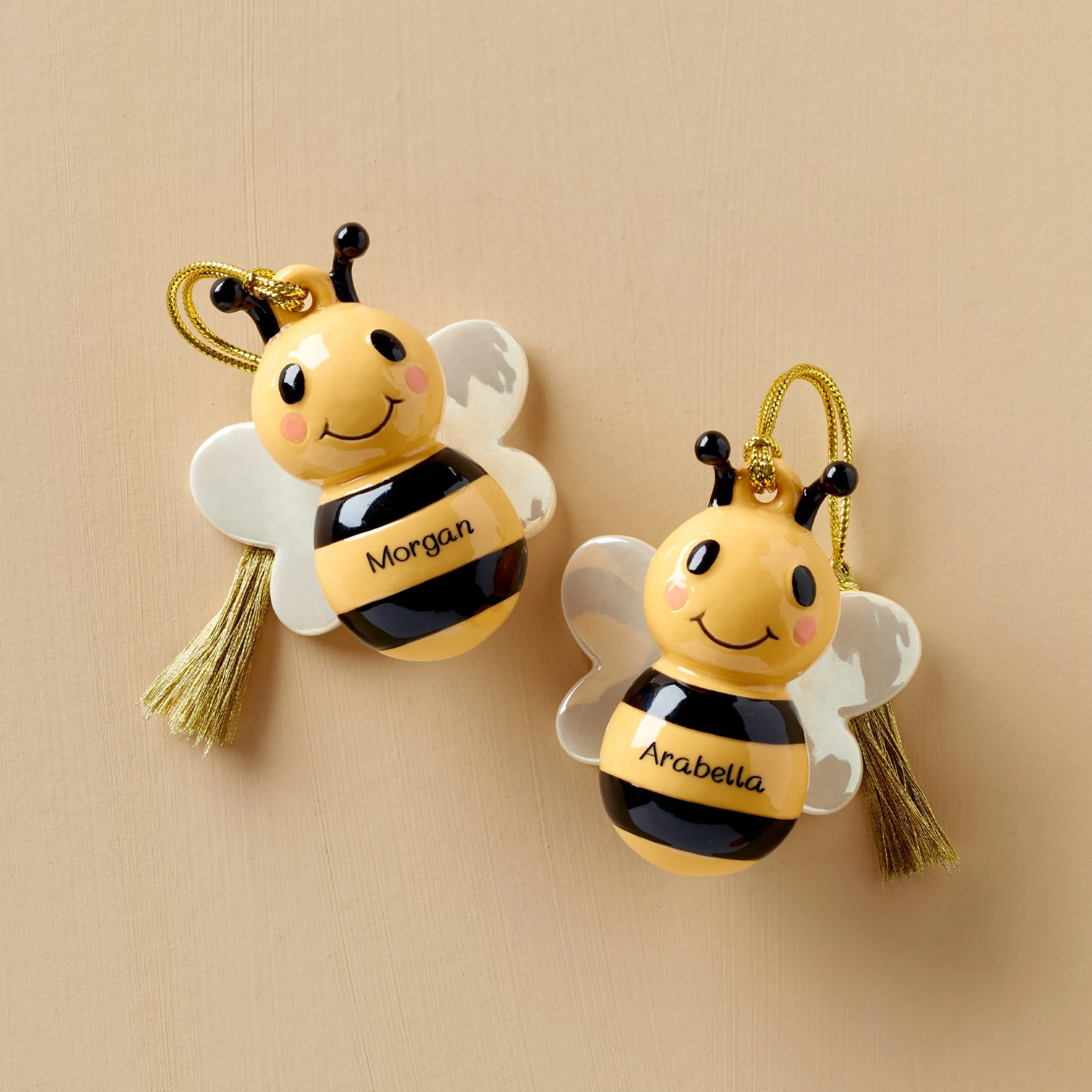 Personalized Bees 2-Piece Ornament Set
