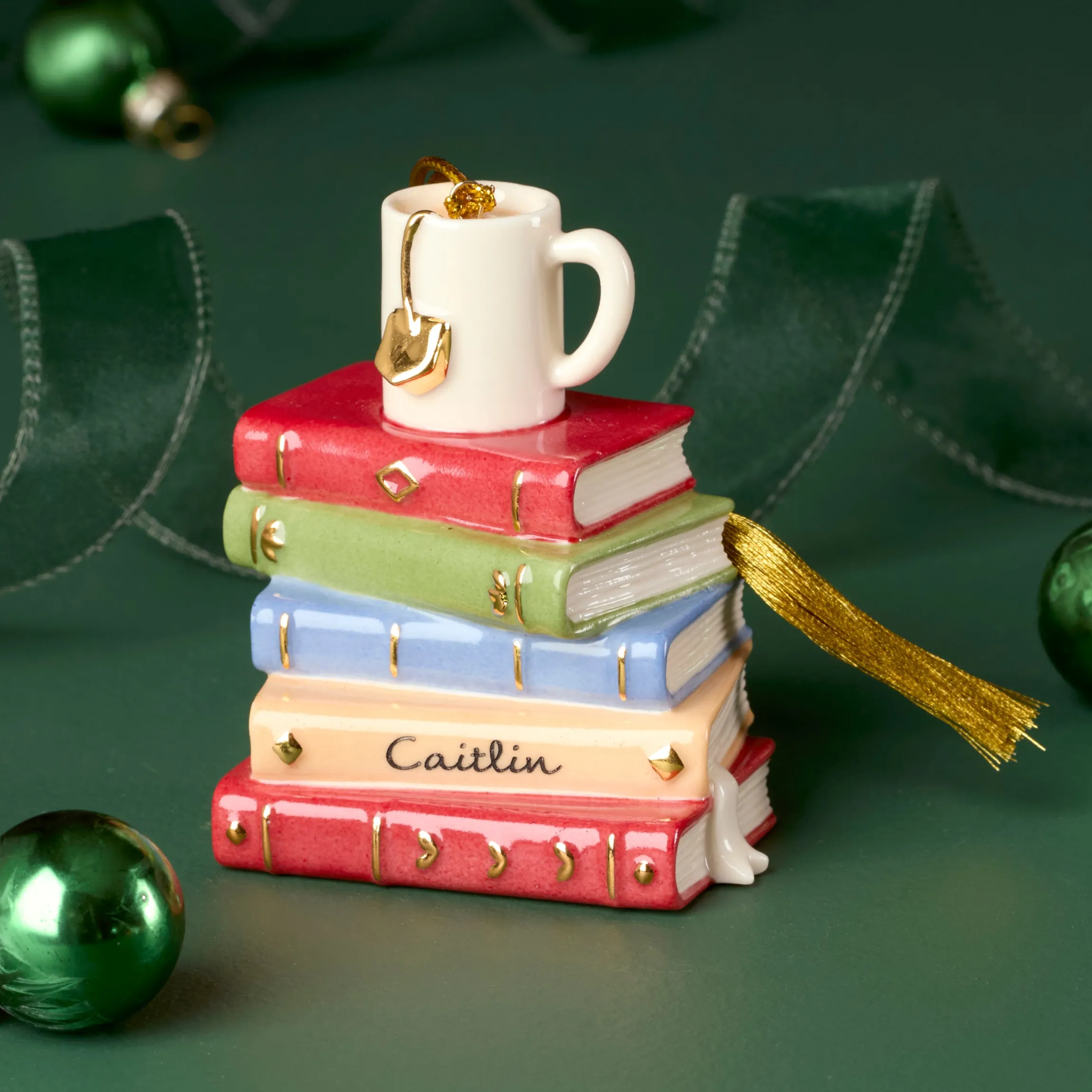 Personalized Bookworm Ornament