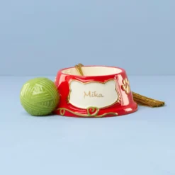 Personalized Cat Bowl Ornament