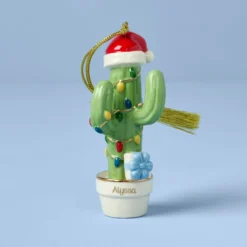 Personalized Christmas Cactus Ornament