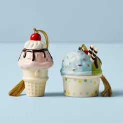 Personalized Forever Friends Ice Cream 2-Piece Ornament Set