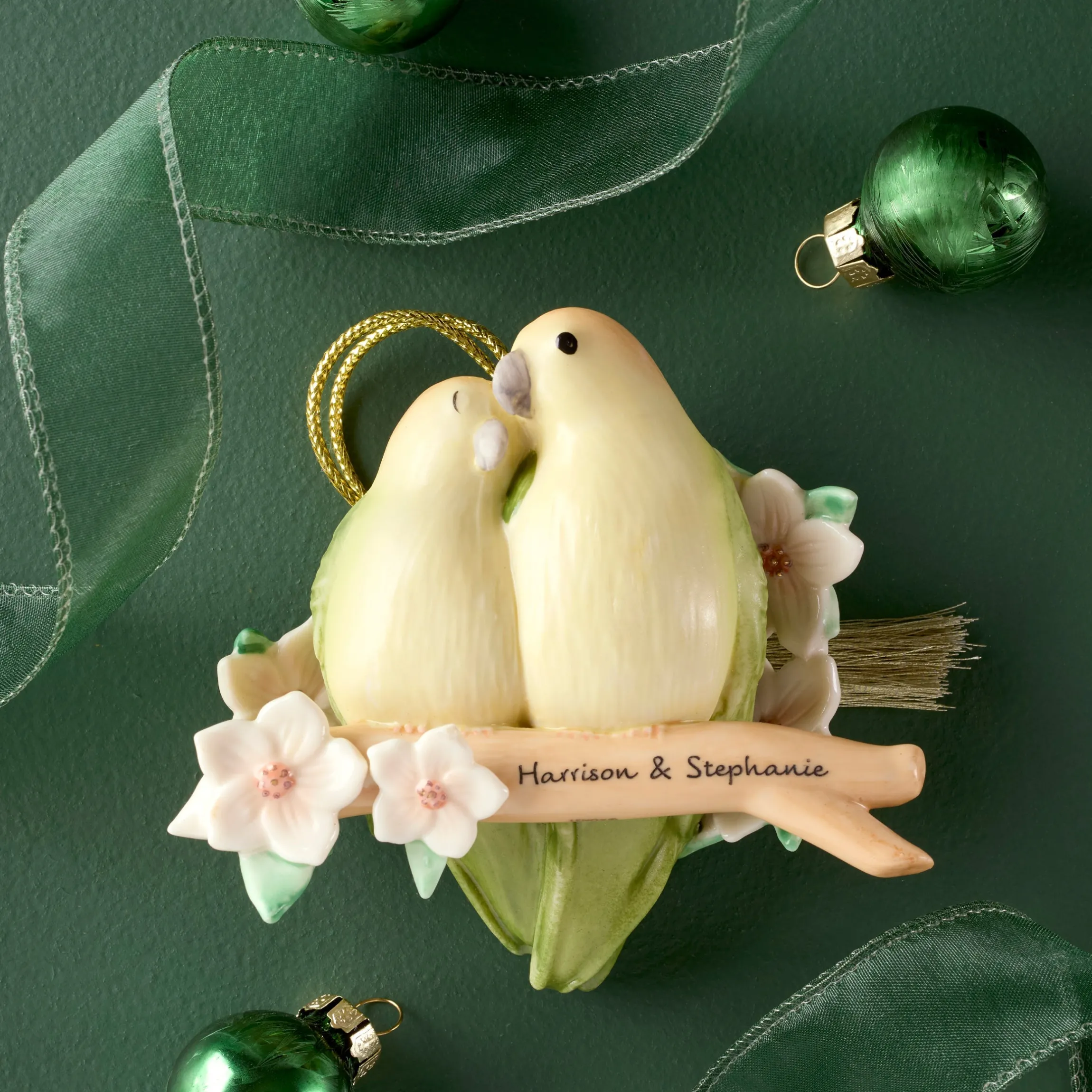 Personalized Love Birds Ornament