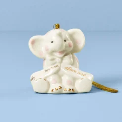 Personalized Pink Elephant Ornament