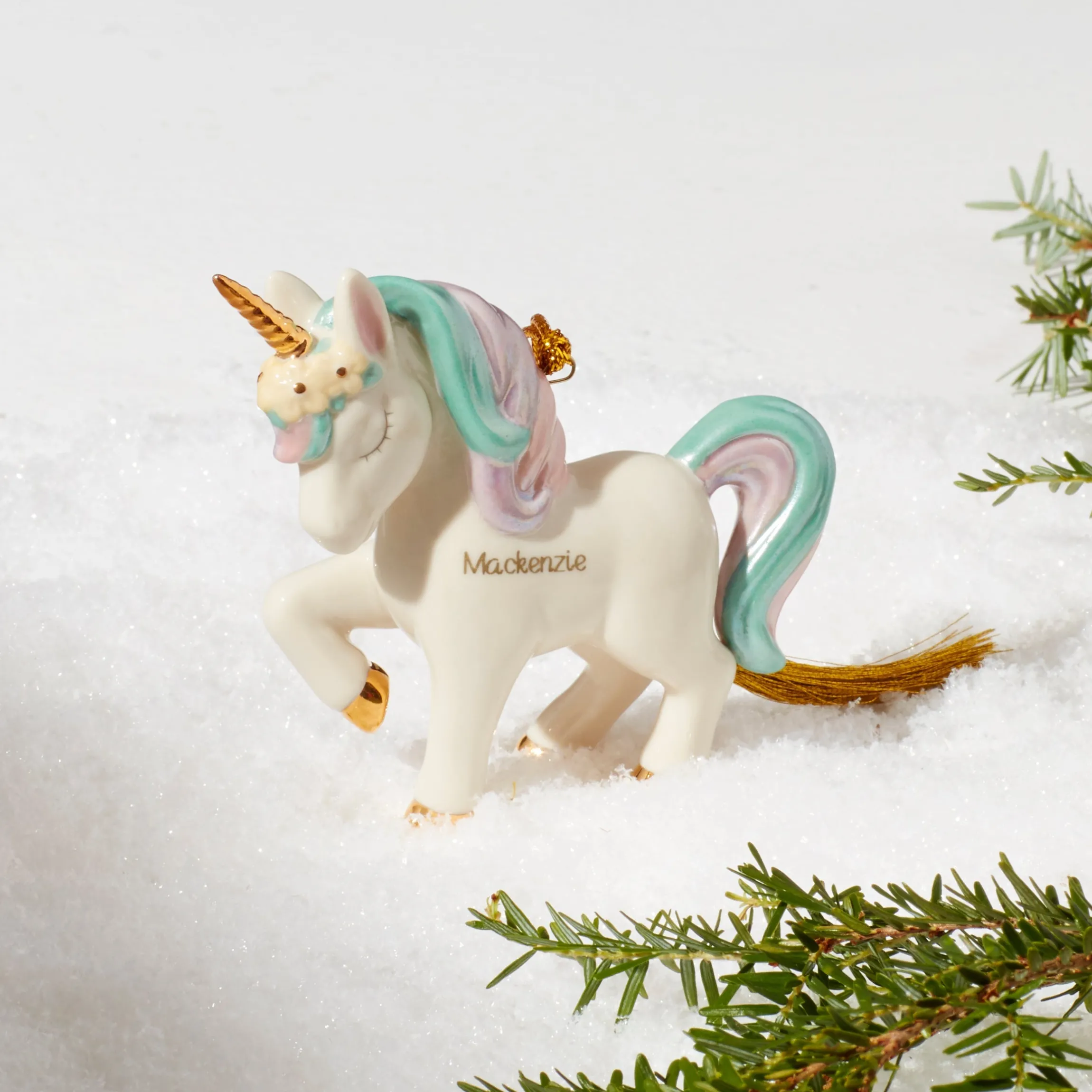 Personalized Prancing Unicorn Ornament