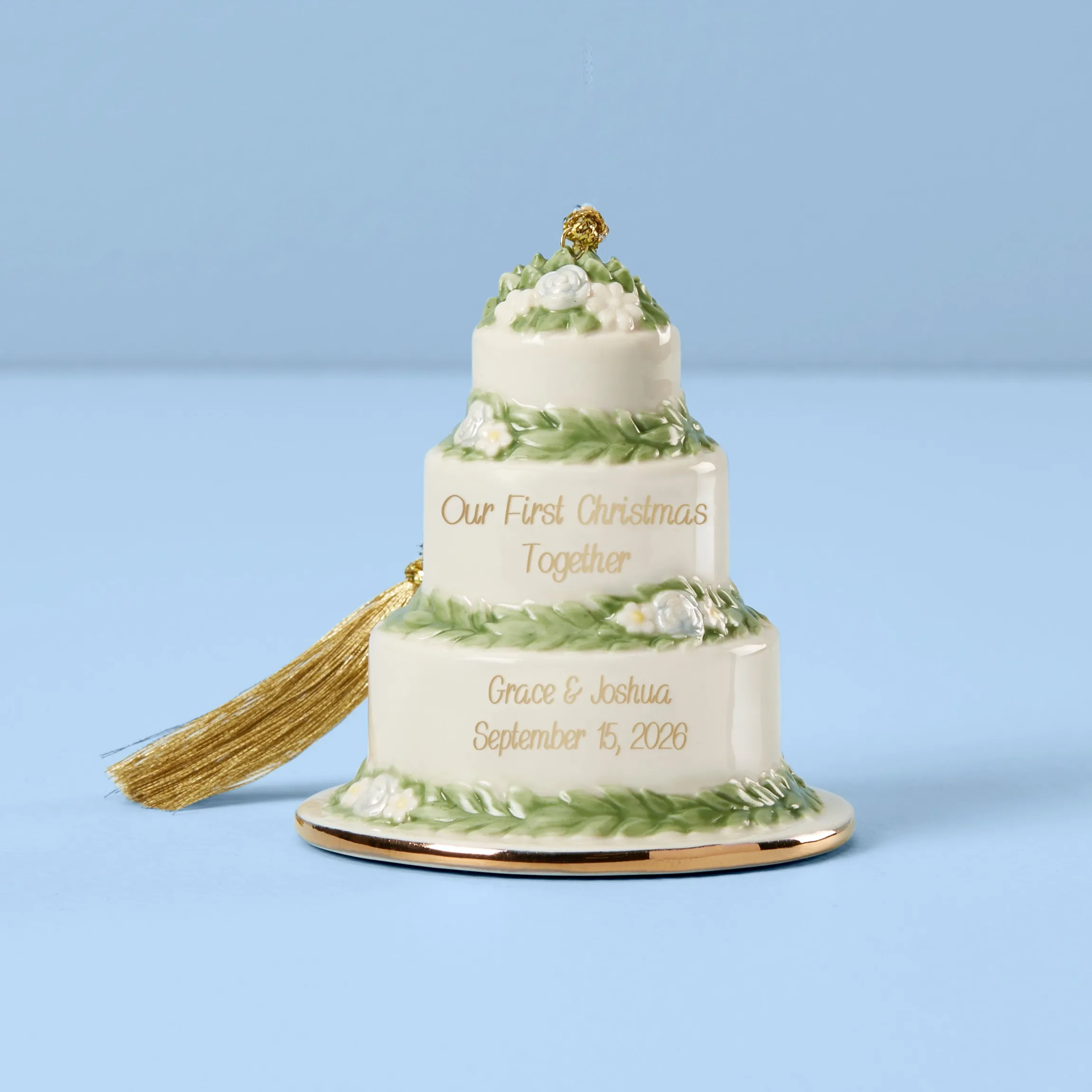 Personalized 1st Christmas Cake Ornament