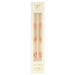 Pink Bow Taper Candles, Set of 2