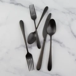 Poet Black Satin 20-Piece Flatware Set
