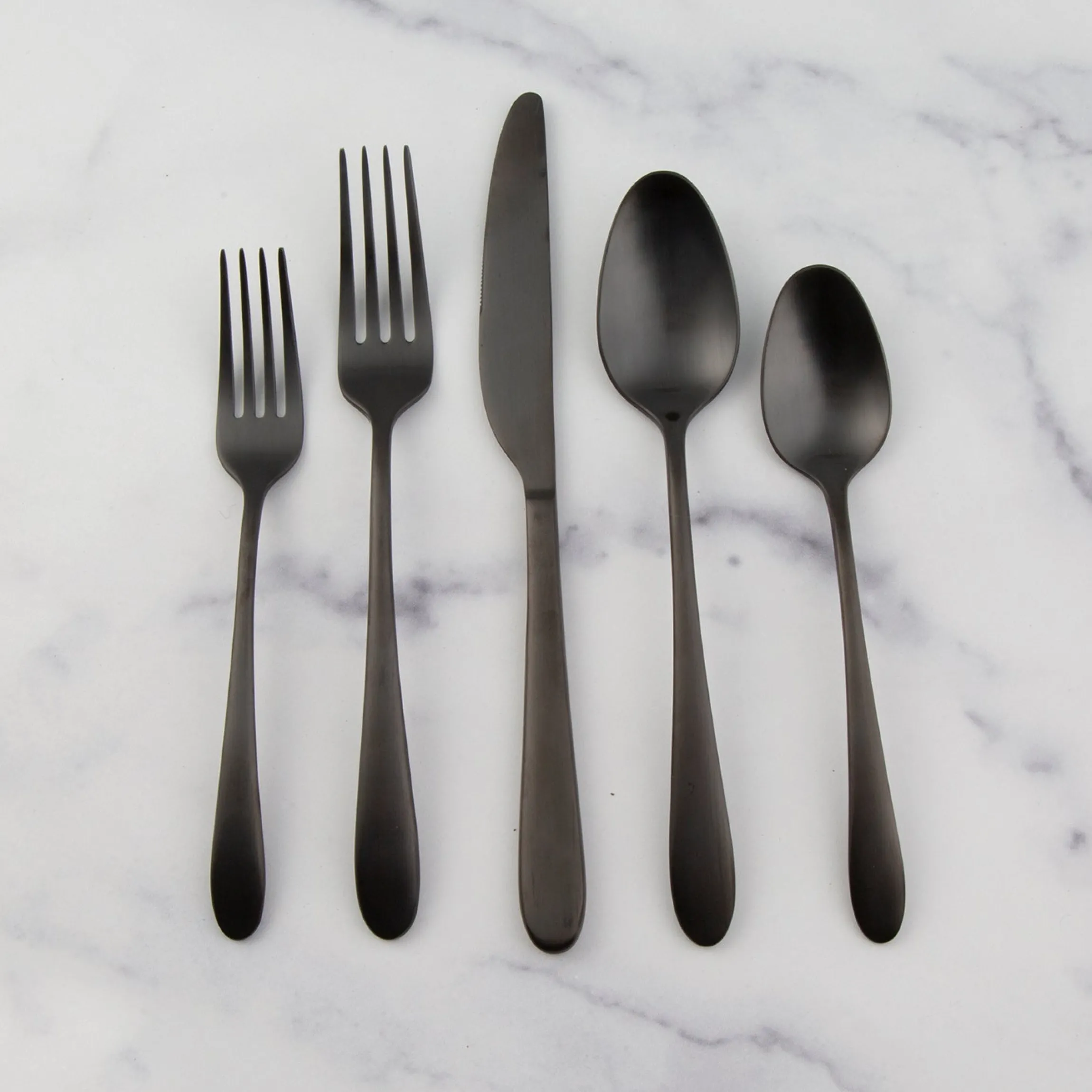 Poet Black Satin 20-Piece Flatware Set