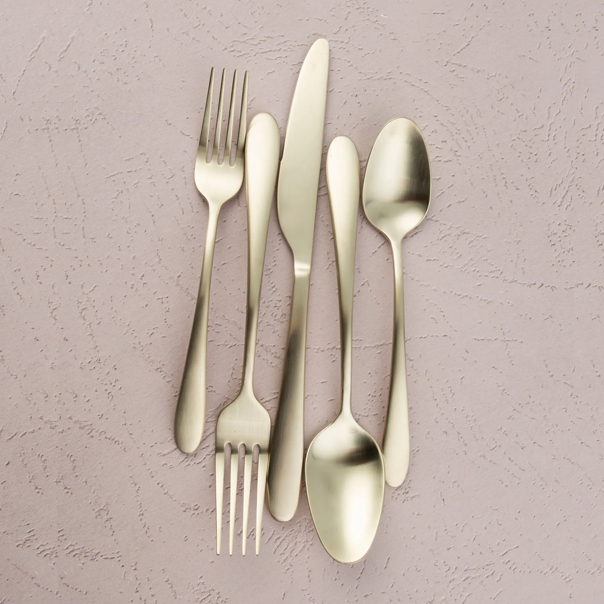 Poet Champagne Satin 20-Piece Flatware Set