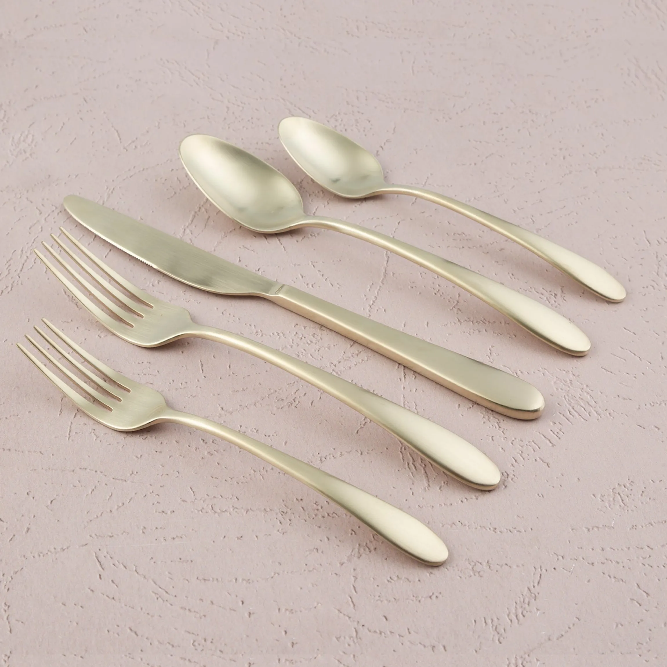 Poet Champagne Satin 20-Piece Flatware Set