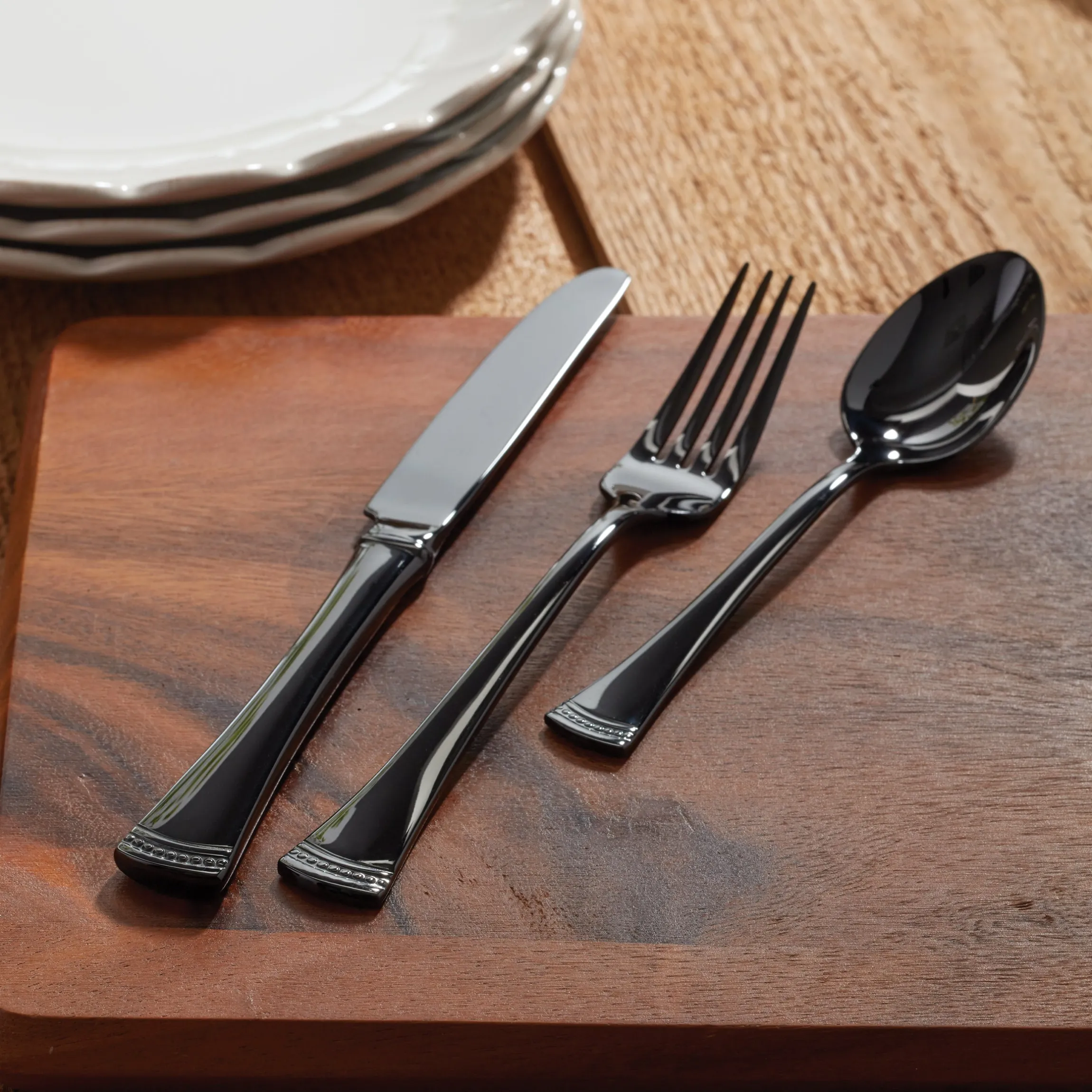 Portola Black Mirror 20-Piece Flatware Set