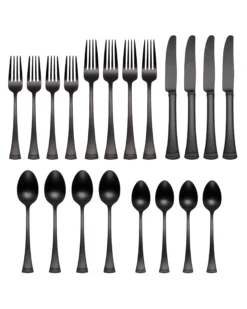 Portola Black Satin 20-Piece Flatware Set