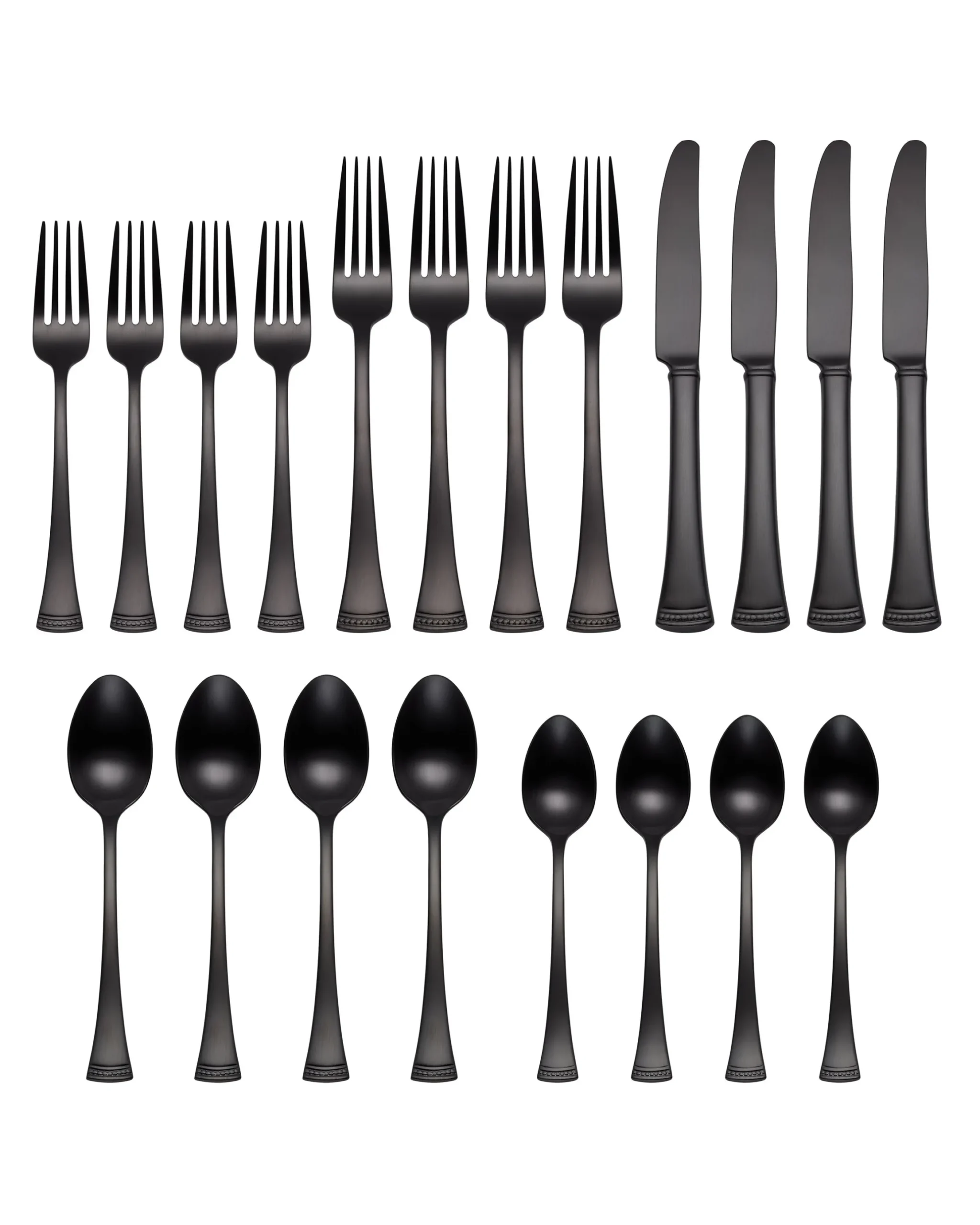 Portola Black Satin 20-Piece Flatware Set