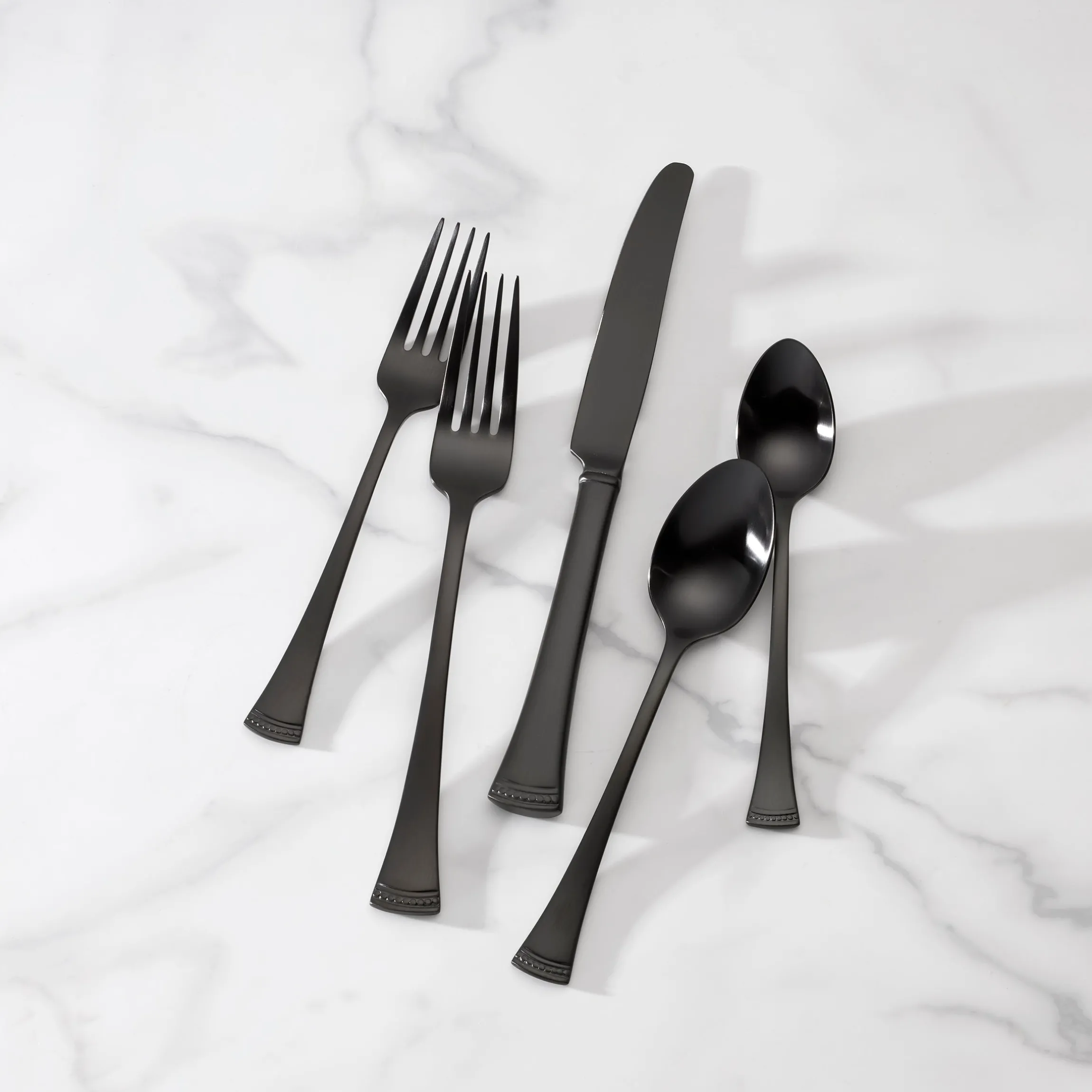 Portola Black Satin 20-Piece Flatware Set