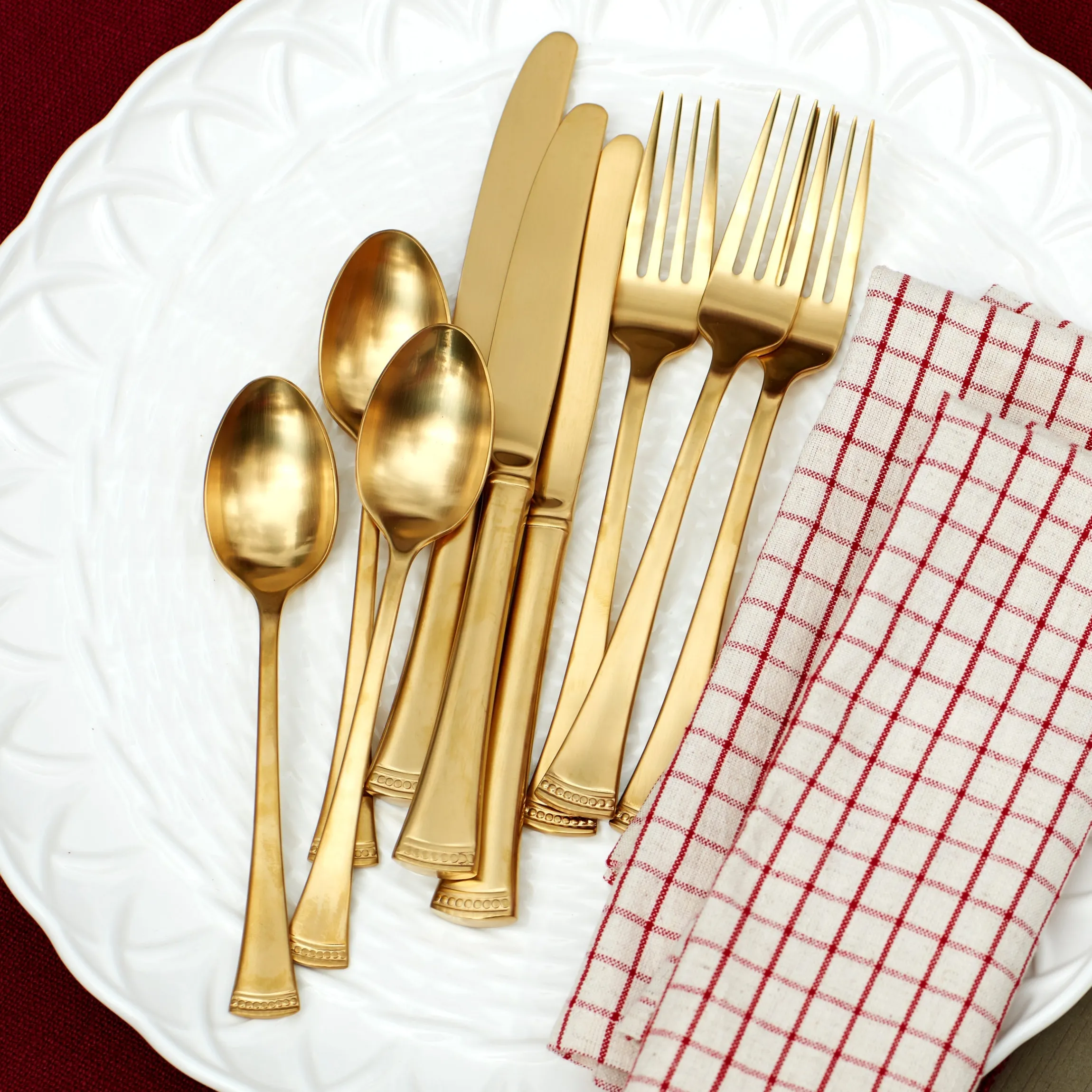 Portola Gold Satin 20-Piece Flatware Set