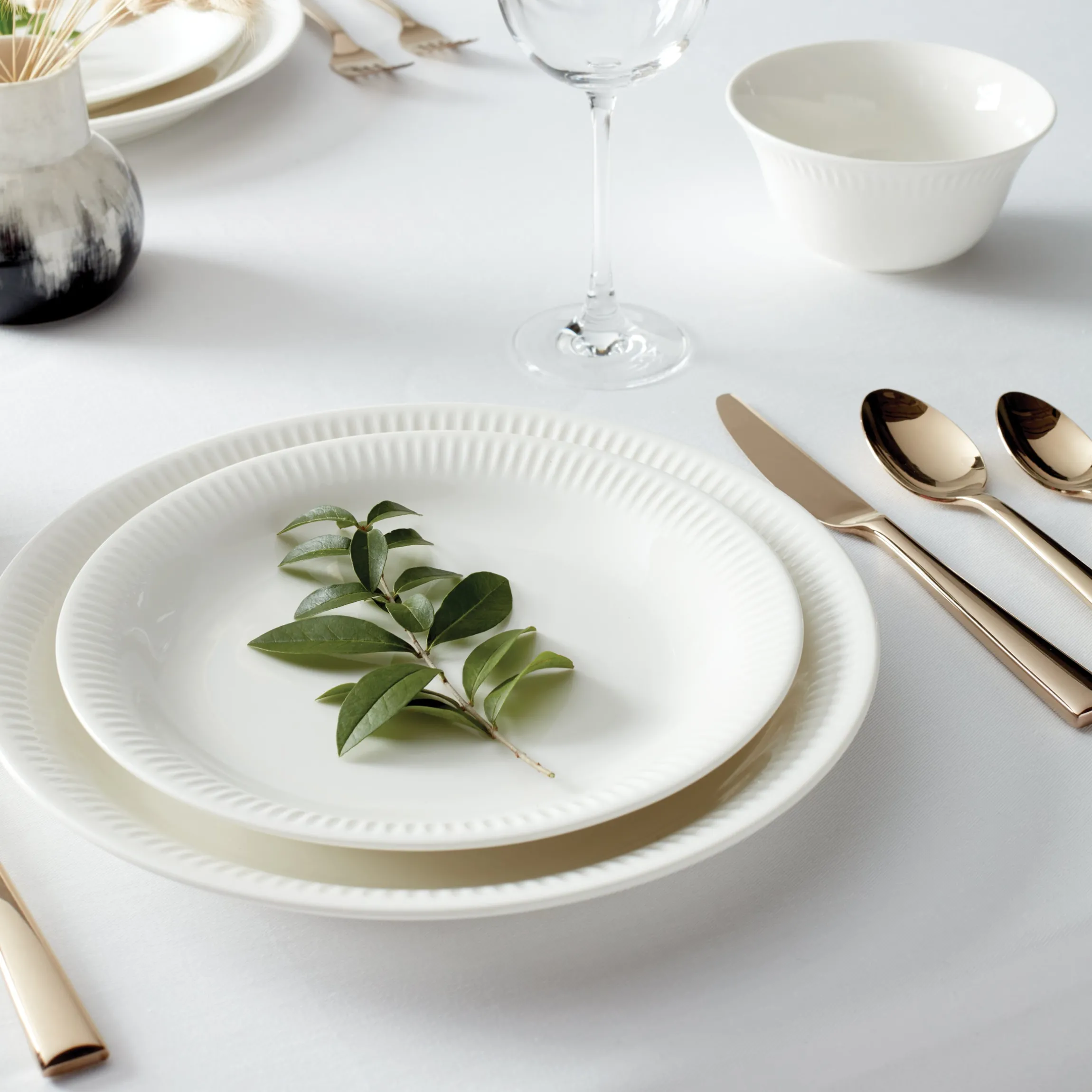 Profile White Dinner Plates, Set of 4