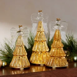 Radiant Light Lit Angel Figurines 3-Piece Set