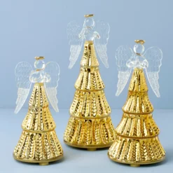 Radiant Light Lit Angel Figurines 3-Piece Set