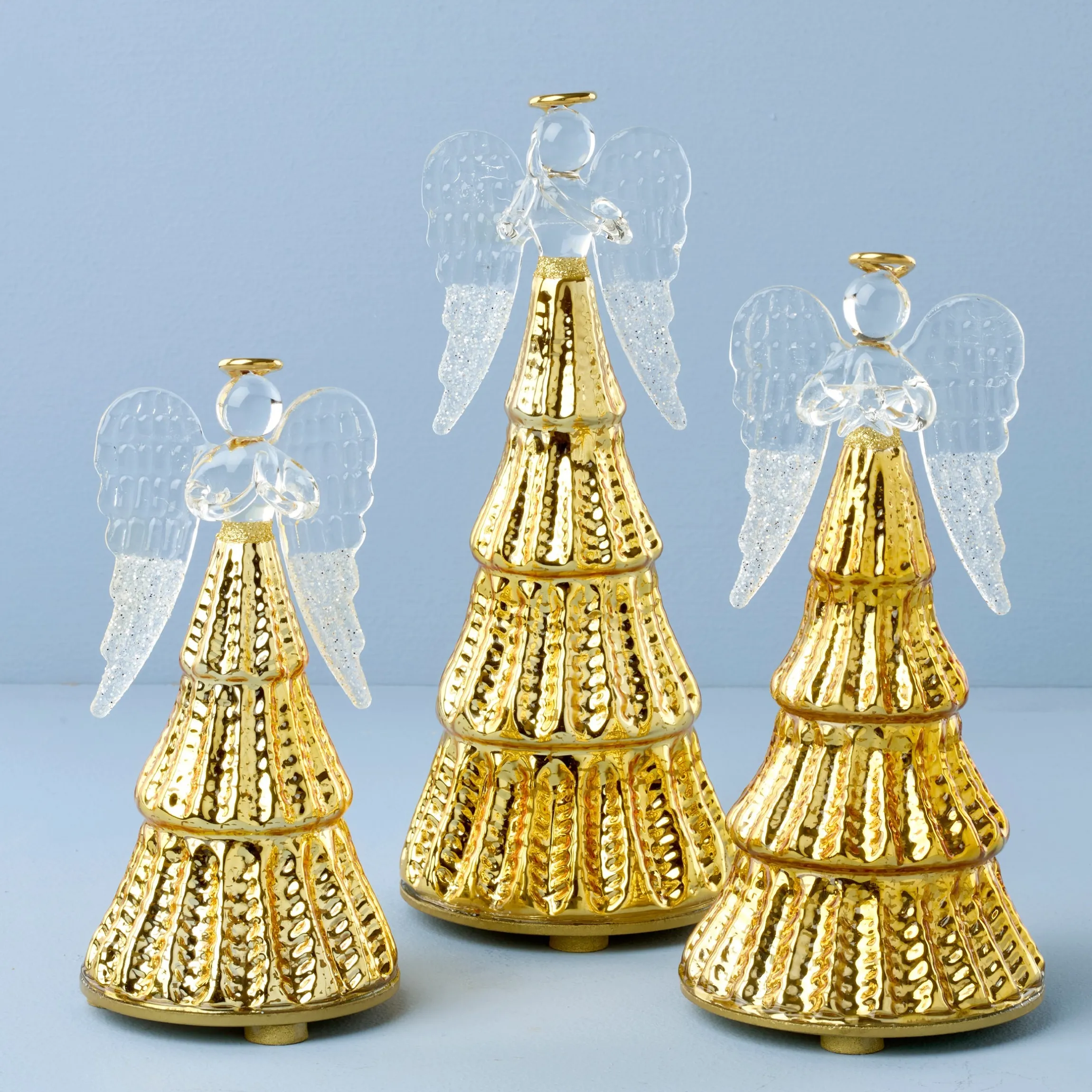 Radiant Light Lit Angel Figurines 3-Piece Set