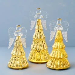 Radiant Light Lit Angel Figurines 3-Piece Set