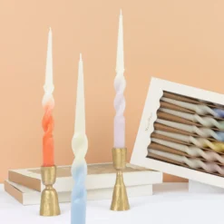 Rainbow Twisted Table Candles, Set of 8