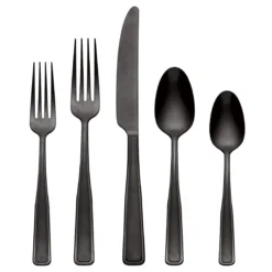 Reid Black Vintage 20-Piece Flatware Set