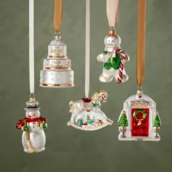2026 Retro Blown Glass Baby's 1st Rocking Horse Ornament