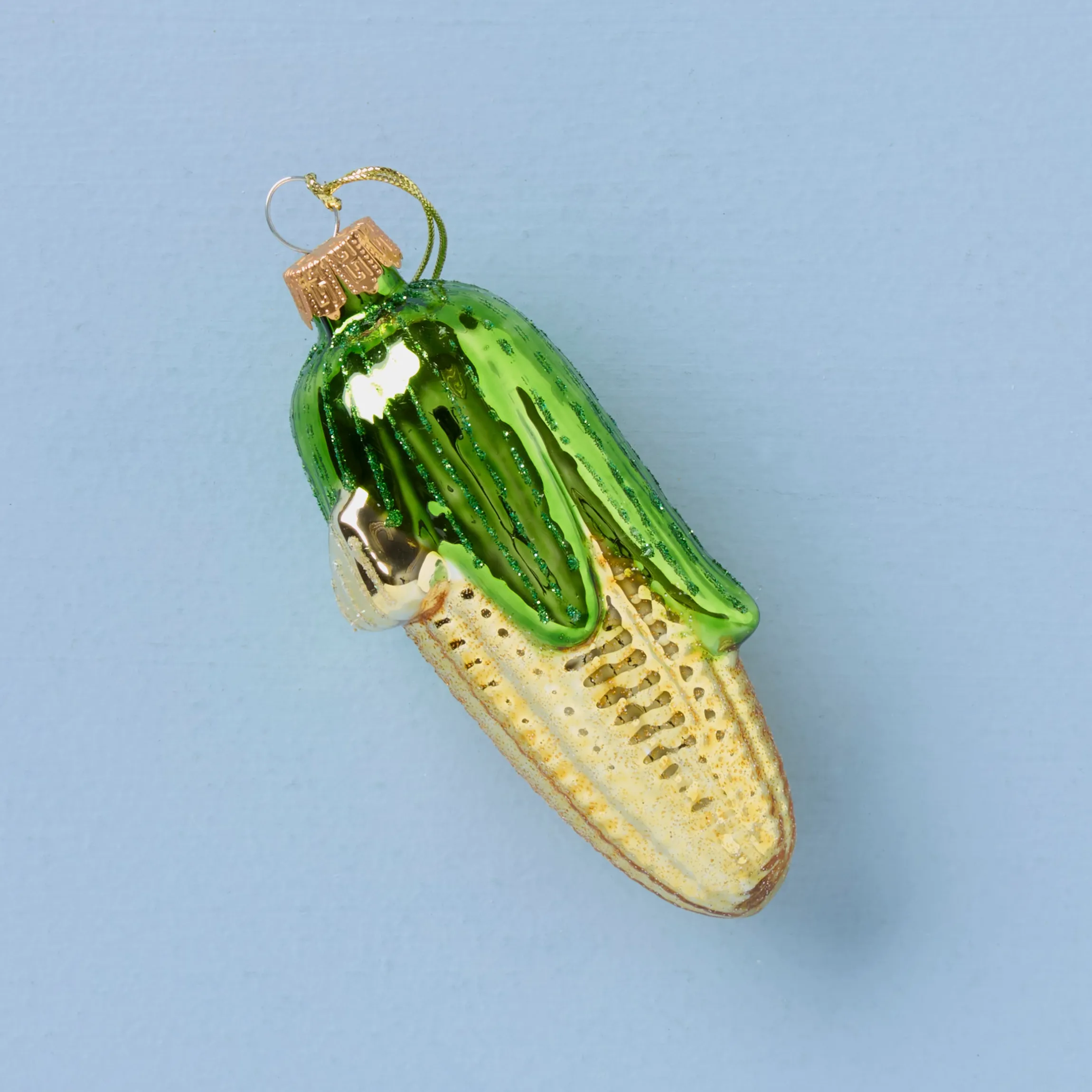 Retro Blown Glass Corn On The Cob Ornament