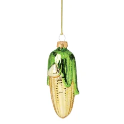 Retro Blown Glass Corn On The Cob Ornament