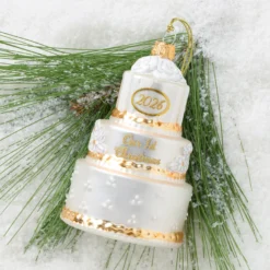 2026 Retro Blown Glass Our 1st Christmas Wedding Ornament