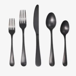 Rhiannon Black Satin 20-Piece Flatware Set