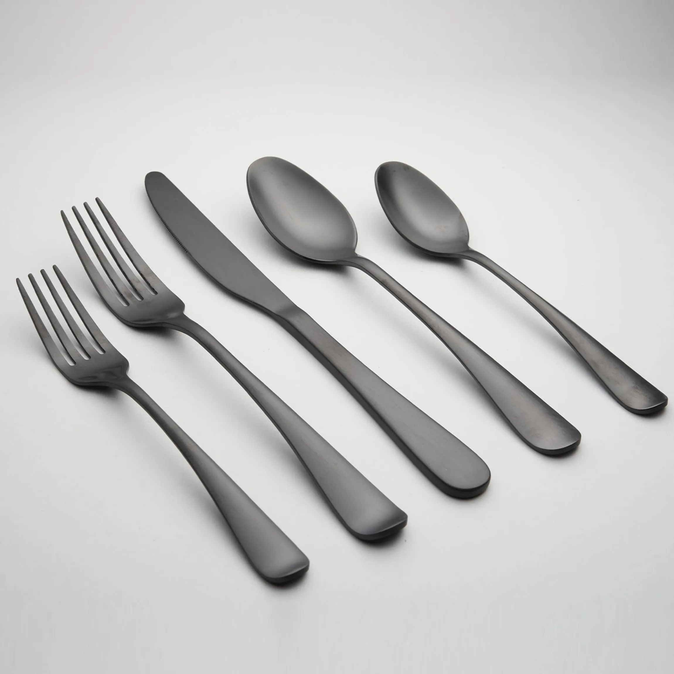 Rhiannon Black Satin 20-Piece Flatware Set
