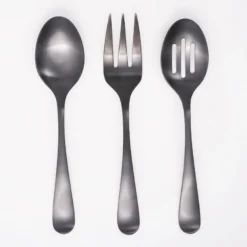 Rhiannon Black Satin 3-Piece Hostess Set