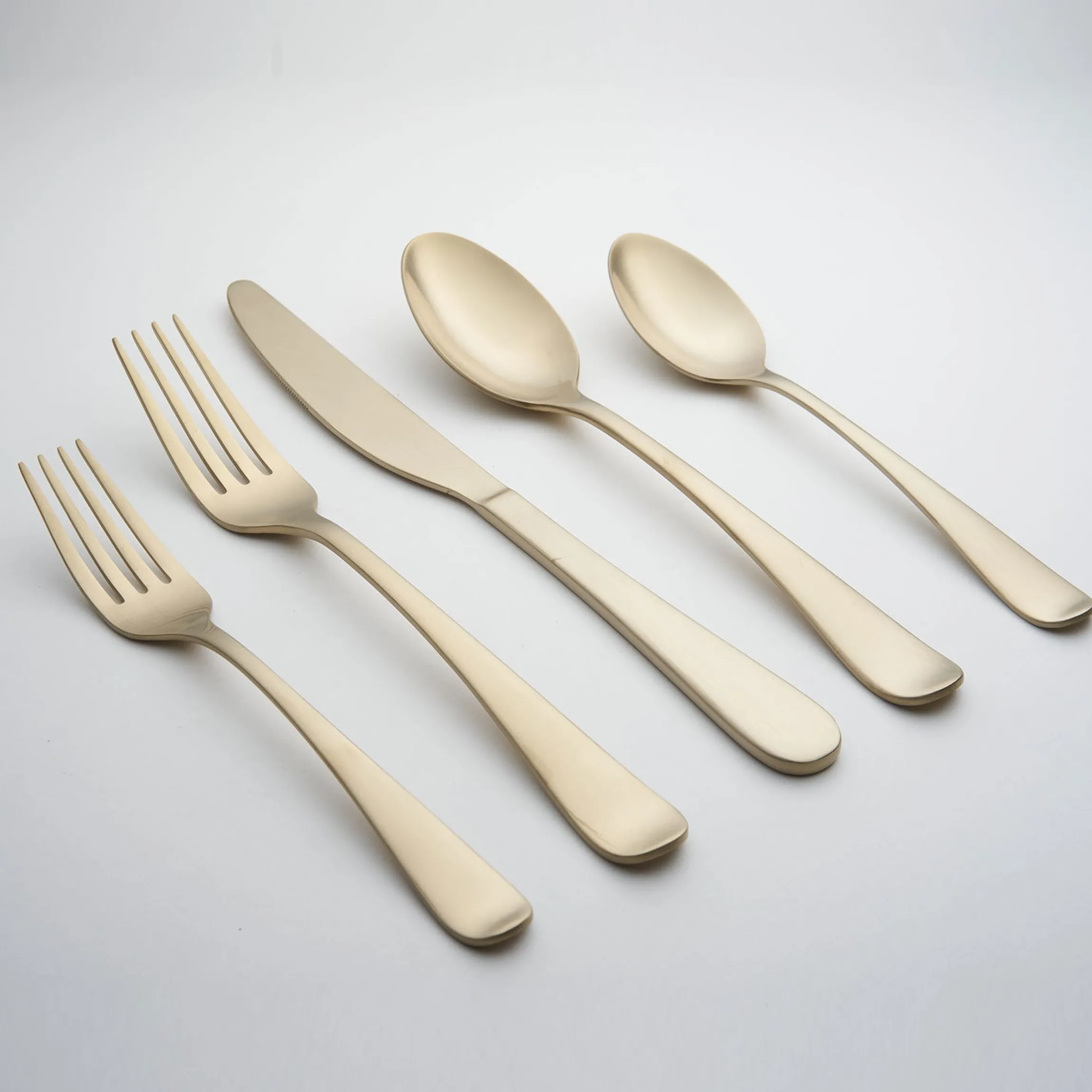 Rhiannon Champagne Satin 20-Piece Flatware Set