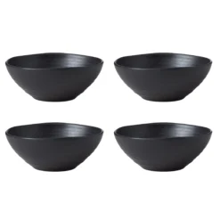 Ridge Black 12-Piece Dinnerware Set