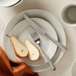 Ridge White 12-Piece Dinnerware Set