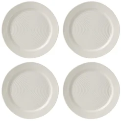 Ridge White 12-Piece Dinnerware Set