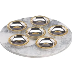 Roseland Seder Plates with Marble Slate